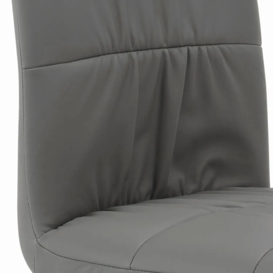 Chair with Lacquered Steel Legs and Upholstered Seat Made in Italy - Brescia Viadurini