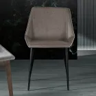 Chair with Metal Legs and Monocoque Fabric Seat Made in Italy - Hinata Viadurini