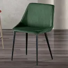 Chair with Metal Legs and Monocoque Fabric Seat Made in Italy - Hinata Viadurini