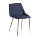 Chair with Metal Legs and Monocoque Fabric Seat Made in Italy - Hinata Viadurini