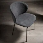 Chair with Monocoque Fabric Seat and Metal Legs Made in Italy - Ichigo Viadurini