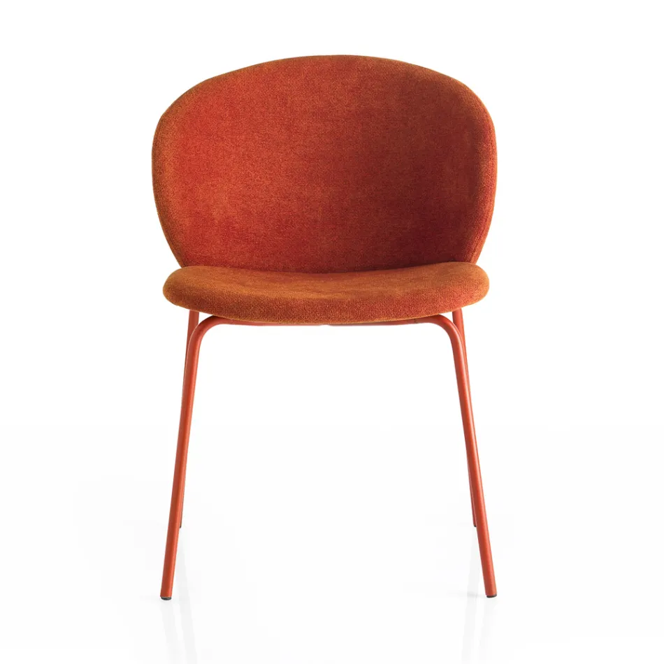 Chair with Monocoque Fabric Seat and Metal Legs Made in Italy - Ichigo Viadurini