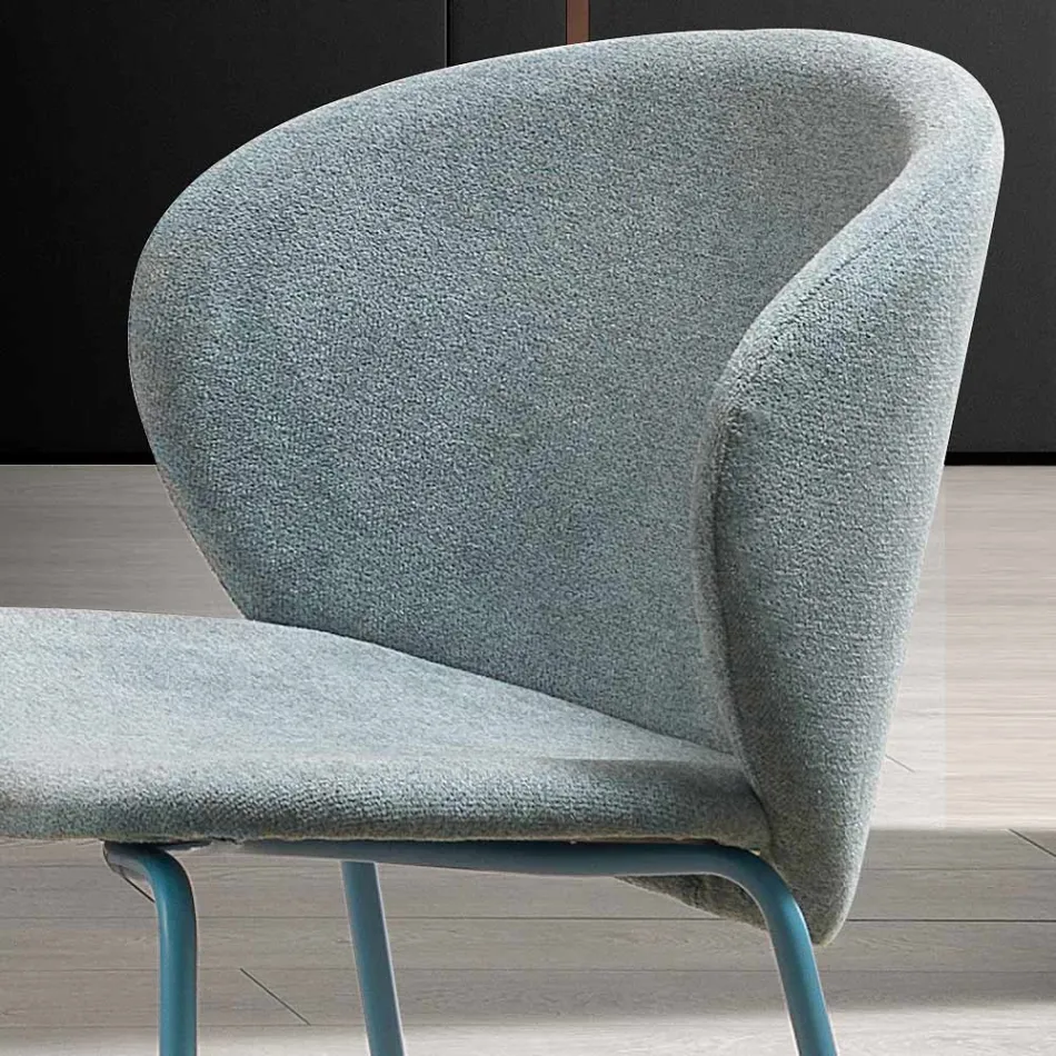 Chair with Monocoque Fabric Seat and Metal Legs Made in Italy - Ichigo Viadurini