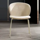 Chair with Monocoque Fabric Seat and Metal Legs Made in Italy - Ichigo Viadurini