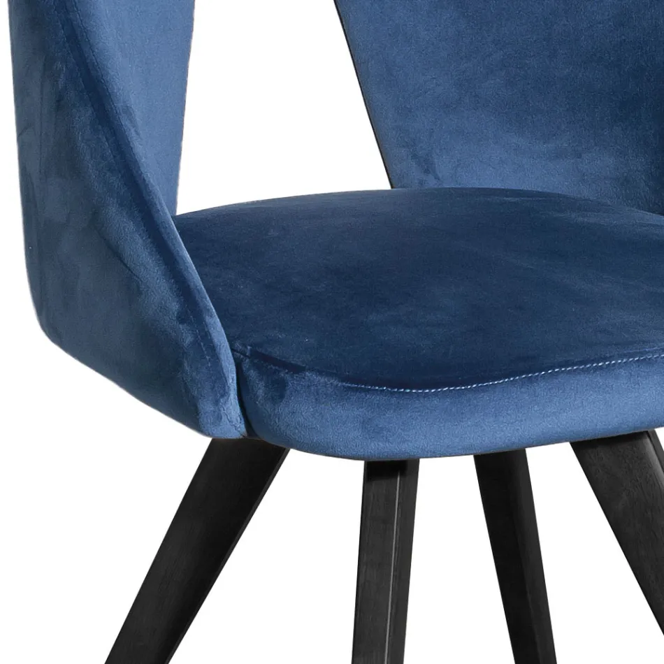 Chair with Metal Structure and Velvet Seat Made in Italy - Mathias Viadurini
