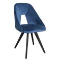 Chair with Metal Structure and Velvet Seat Made in Italy - Mathias