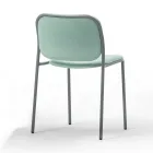 Upholstered Kitchen Chair in Fabric and Metal Made in Italy 2 Pieces - Sangria Viadurini