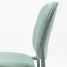 Upholstered Kitchen Chair in Fabric and Metal Made in Italy 2 Pieces - Sangria Viadurini