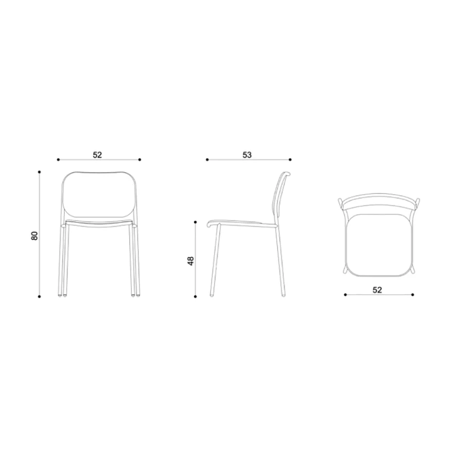 Upholstered Kitchen Chair in Fabric and Metal Made in Italy 2 Pieces - Sangria Viadurini