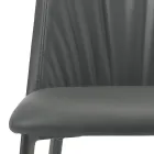 Kitchen Chair in Faux Leather and Steel Made in Italy 4 Pieces - Alexia Viadurini