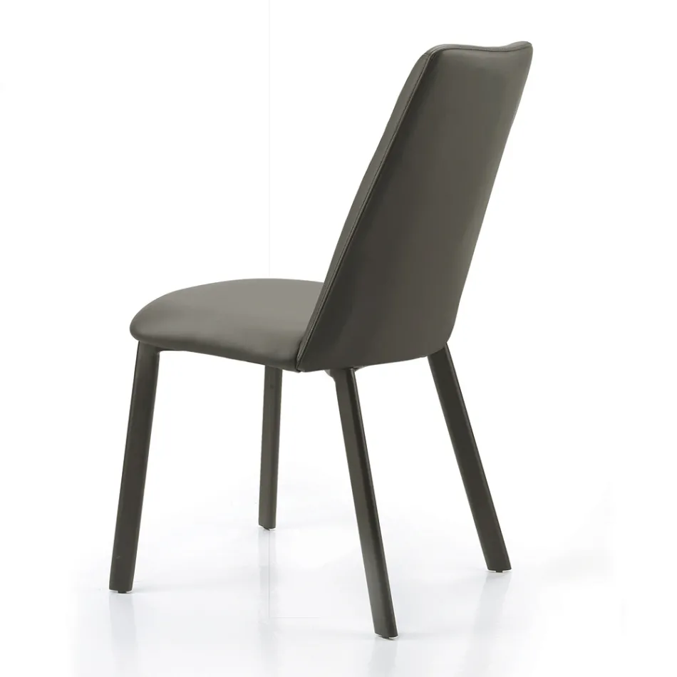 Kitchen Chair in Faux Leather and Steel Made in Italy 4 Pieces - Alexia Viadurini