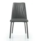 Kitchen Chair in Faux Leather and Steel Made in Italy 4 Pieces - Alexia Viadurini