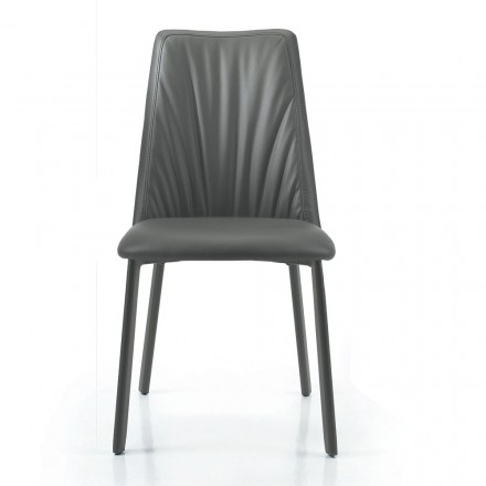 Kitchen Chair in Faux Leather and Steel Made in Italy 4 Pieces - Alexia Viadurini