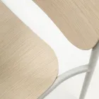 Kitchen Chair in Wood and Painted Metal Made in Italy 2 Pieces - Saffia Viadurini