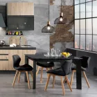 Kitchen Chair in Synthetic Leather and Solid Wood 2 Pieces - Fiorenzuola Viadurini