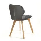 Kitchen Chair in Synthetic Leather and Solid Wood 2 Pieces - Fiorenzuola Viadurini