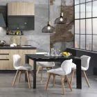 Kitchen Chair in Synthetic Leather and Solid Wood 2 Pieces - Fiorenzuola Viadurini