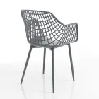Kitchen Chair in Matt Polypropylene with Steel Legs 4 Pieces - Beyonce Viadurini