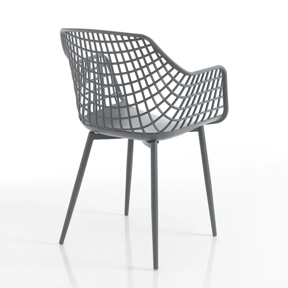 Kitchen Chair in Matt Polypropylene with Steel Legs 4 Pieces - Beyonce Viadurini