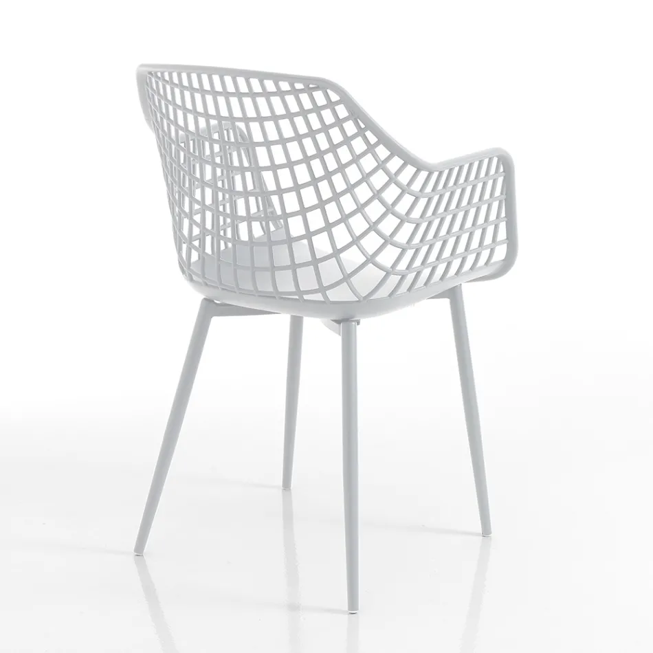 Kitchen Chair in Matt Polypropylene with Steel Legs 4 Pieces - Beyonce Viadurini