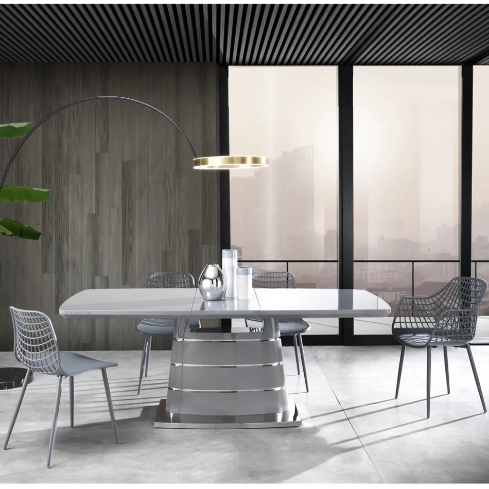 Kitchen Chair in Matt Polypropylene with Steel Legs 4 Pieces - Beyonce Viadurini