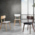 Fabric Kitchen Chair with 2 Piece Solid Wood Structure - Tonino Viadurini