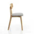 Kitchen Chair in Fabric with Structure in Solid Wood 2 Pieces - Tonino Viadurini