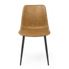 Vintage Design Kitchen or Lounge Chair in Steel and Eco-leather 2 Pcs - Rekko Viadurini