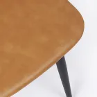 Vintage Design Kitchen or Lounge Chair in Steel and Eco-leather 2 Pcs - Rekko Viadurini