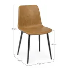 Vintage Design Kitchen or Lounge Chair in Steel and Eco-leather 2 Pcs - Rekko Viadurini