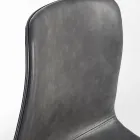 Vintage Design Kitchen or Lounge Chair in Steel and Eco-leather 2 Pcs - Rekko Viadurini