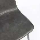 Vintage Design Kitchen or Lounge Chair in Steel and Eco-leather 2 Pcs - Rekko Viadurini