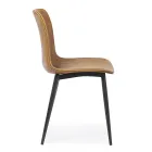 Vintage Design Kitchen or Lounge Chair in Steel and Eco-leather 2 Pcs - Rekko Viadurini