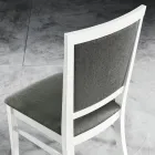 Design Kitchen Chair in Beech Wood and Modern Style Fabric - Taver Viadurini