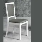 Design Kitchen Chair in Beech Wood and Modern Style Fabric - Taver Viadurini