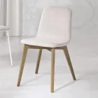 Design kitchen chair in wood and fabric made in Italy, Egizia Viadurini