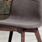 Design kitchen chair in wood and fabric made in Italy, Egizia Viadurini