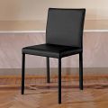 Designer Kitchen Chair Fully Upholstered in Leather Made in Italy - Tara