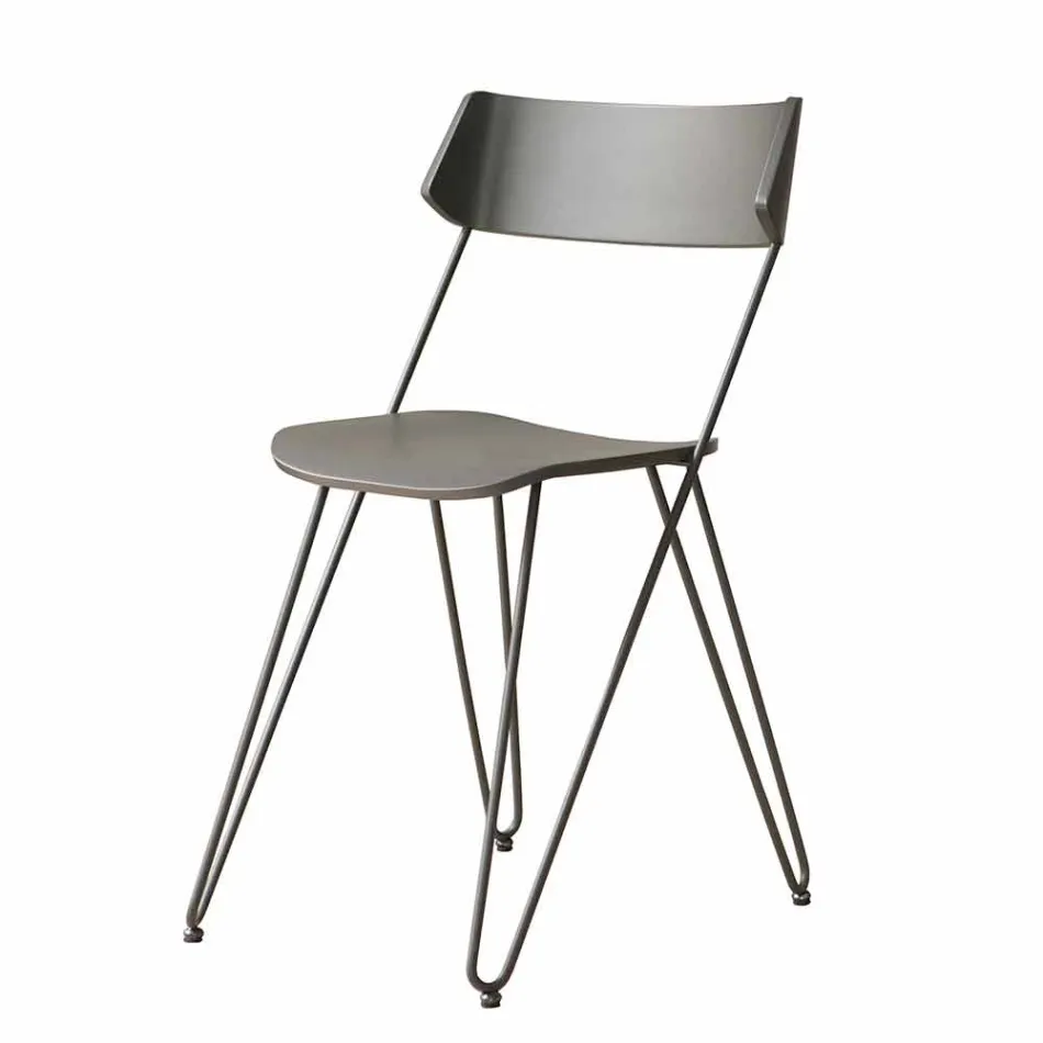 Handmade Kitchen Chair in Wood and Precious Steel Made in Italy - Granada Viadurini