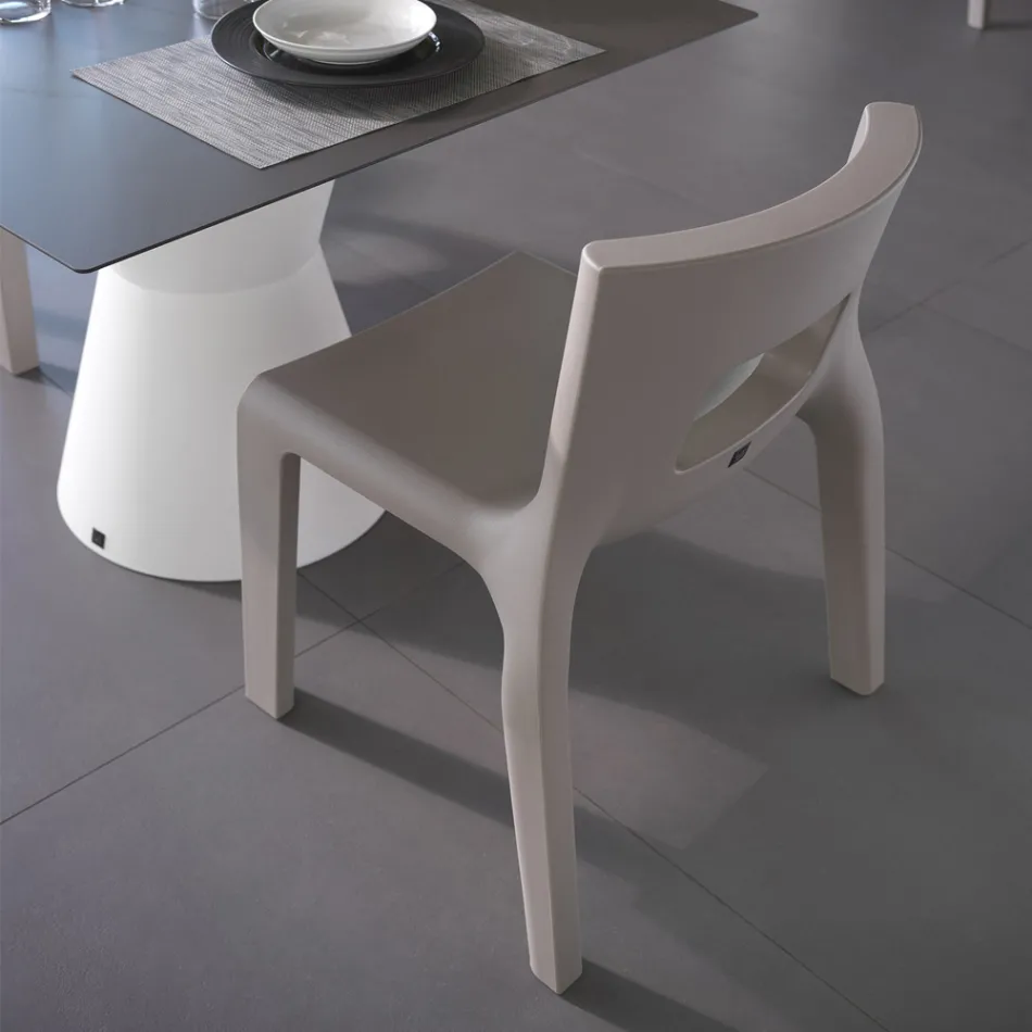 Stackable Kitchen Chair in Polyethylene Made in Italy 2 Pieces - Alassio Viadurini