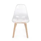 Kitchen Chair in Beech Wood and Polycarbonate Design 4 Pieces - Pisy Viadurini