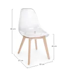 Kitchen Chair in Beech Wood and Polycarbonate Design 4 Pieces - Pisy Viadurini