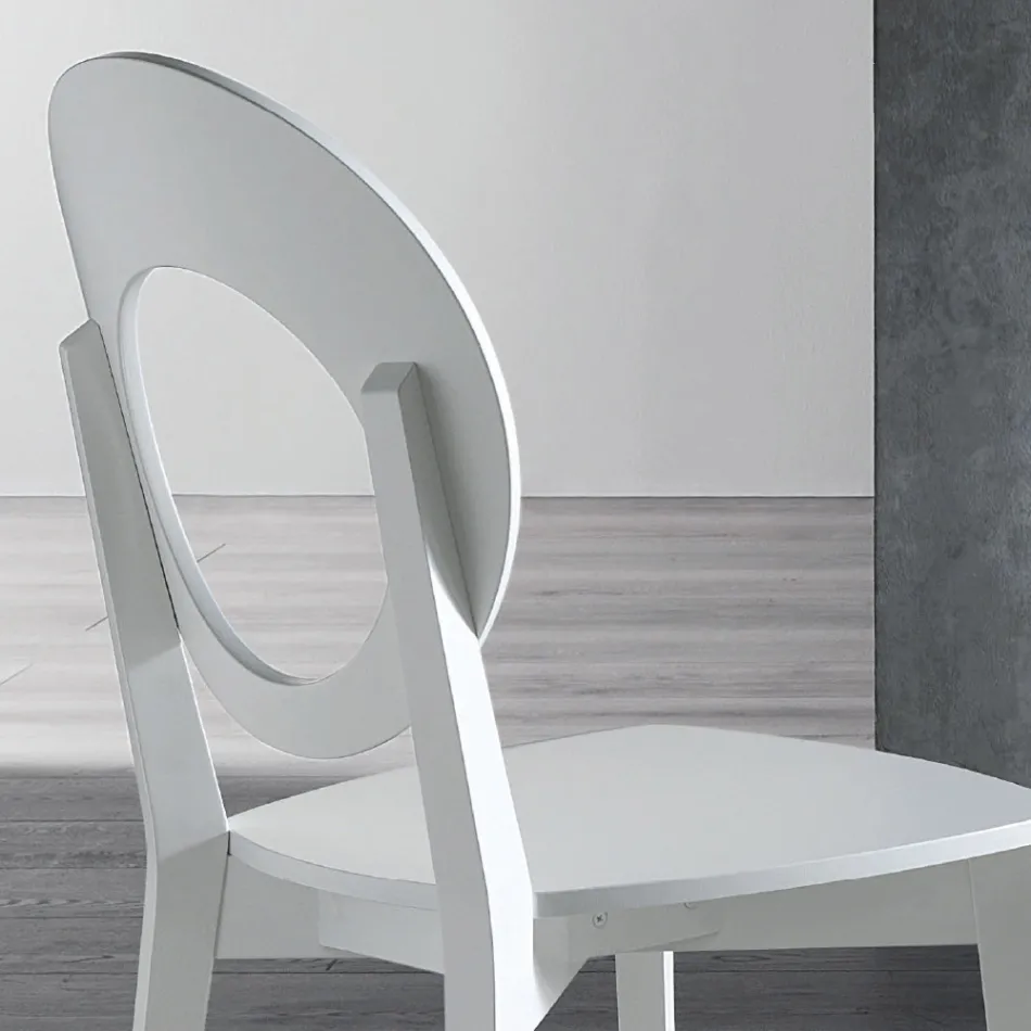 Italian Design Solid Beech Wood Kitchen Chair - Marrine Viadurini