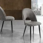 Kitchen Chair in Aged Effect Synthetic Leather 4 Pieces - Renetta Viadurini