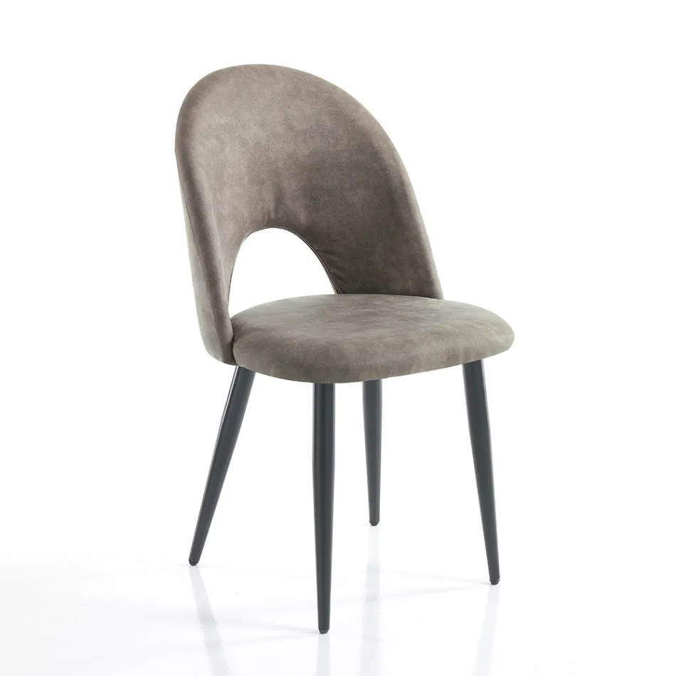 Kitchen Chair in Aged Effect Synthetic Leather 4 Pieces - Renetta Viadurini