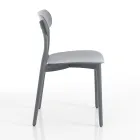 Kitchen Chair in White or Matt Grey Polypropylene 4 Pieces - Milan Viadurini
