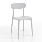 Kitchen Chair in White or Matt Grey Polypropylene 4 Pieces - Milan Viadurini