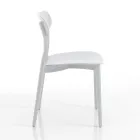 Kitchen Chair in White or Matt Grey Polypropylene 4 Pieces - Milan Viadurini