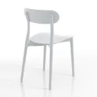 Kitchen Chair in White or Matt Grey Polypropylene 4 Pieces - Milan Viadurini