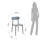 Kitchen Chair in White or Matt Grey Polypropylene 4 Pieces - Milan Viadurini